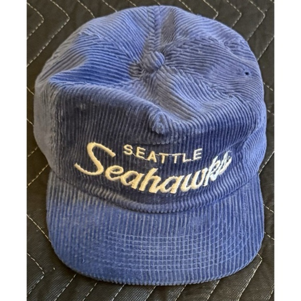 Vintage Sports Specialties Seattle Seahawks Corduroy Script Snapback Hat Cap